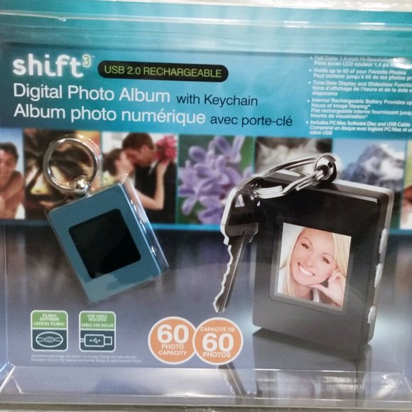 Shift3 Digital Photo Album with Keychain Digital Keychain-Blue-60 Pic. Capacity - Picture 2 of 9